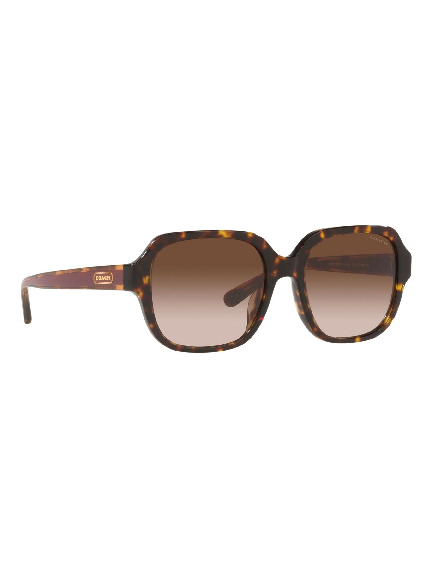 Coach brown rectangle sunglasses with gradient lenses, UK version