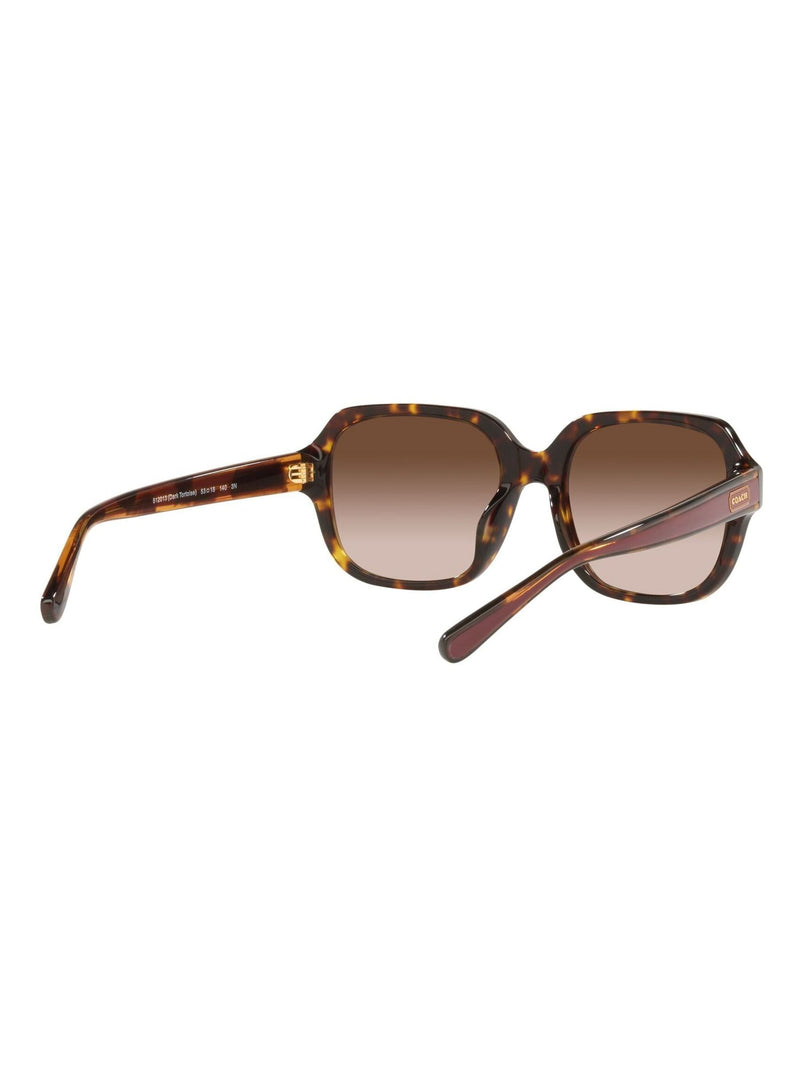Coach brown rectangle sunglasses with gradient lenses, UK version