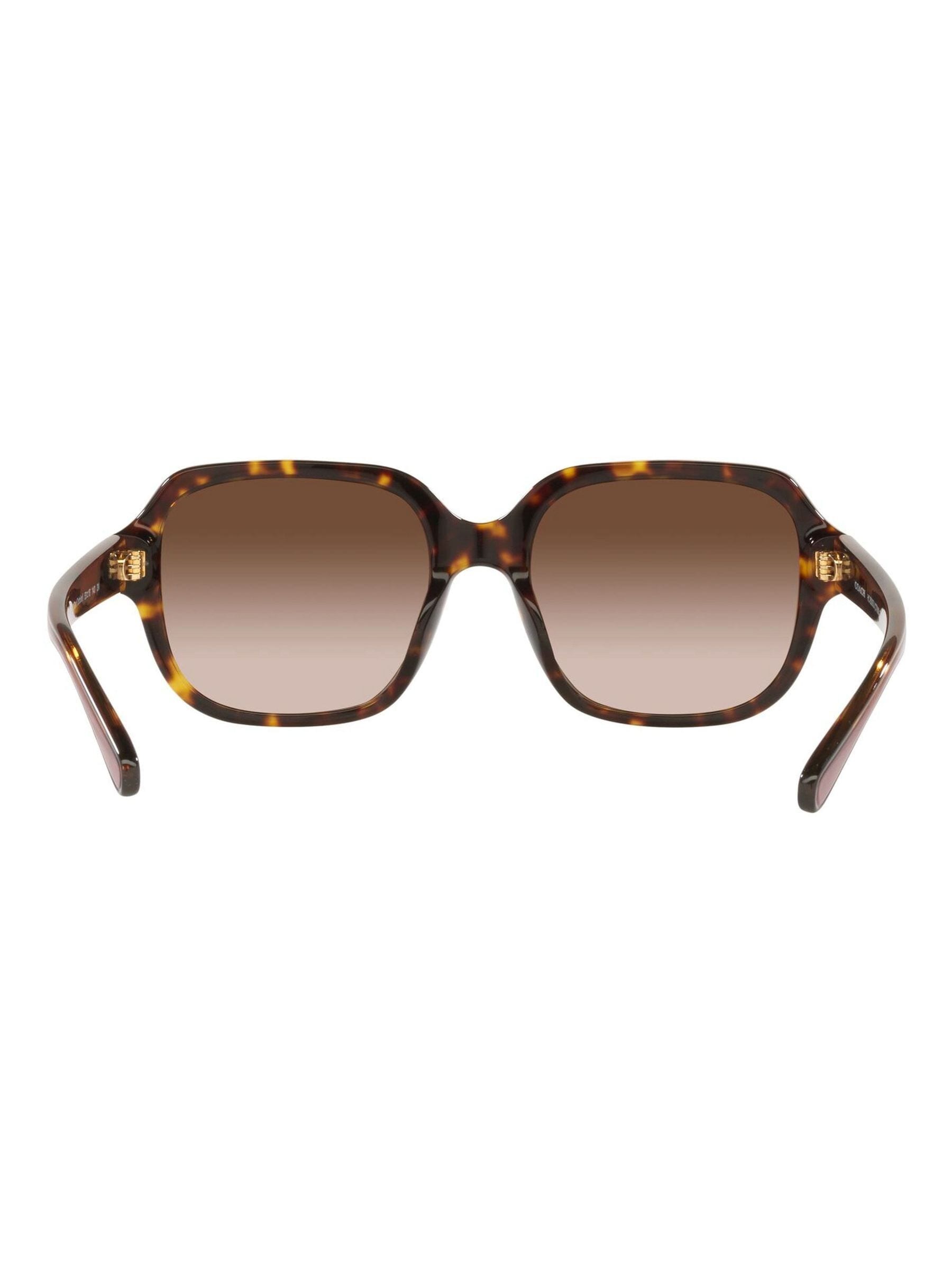 Coach brown rectangle sunglasses with gradient lenses, UK version
