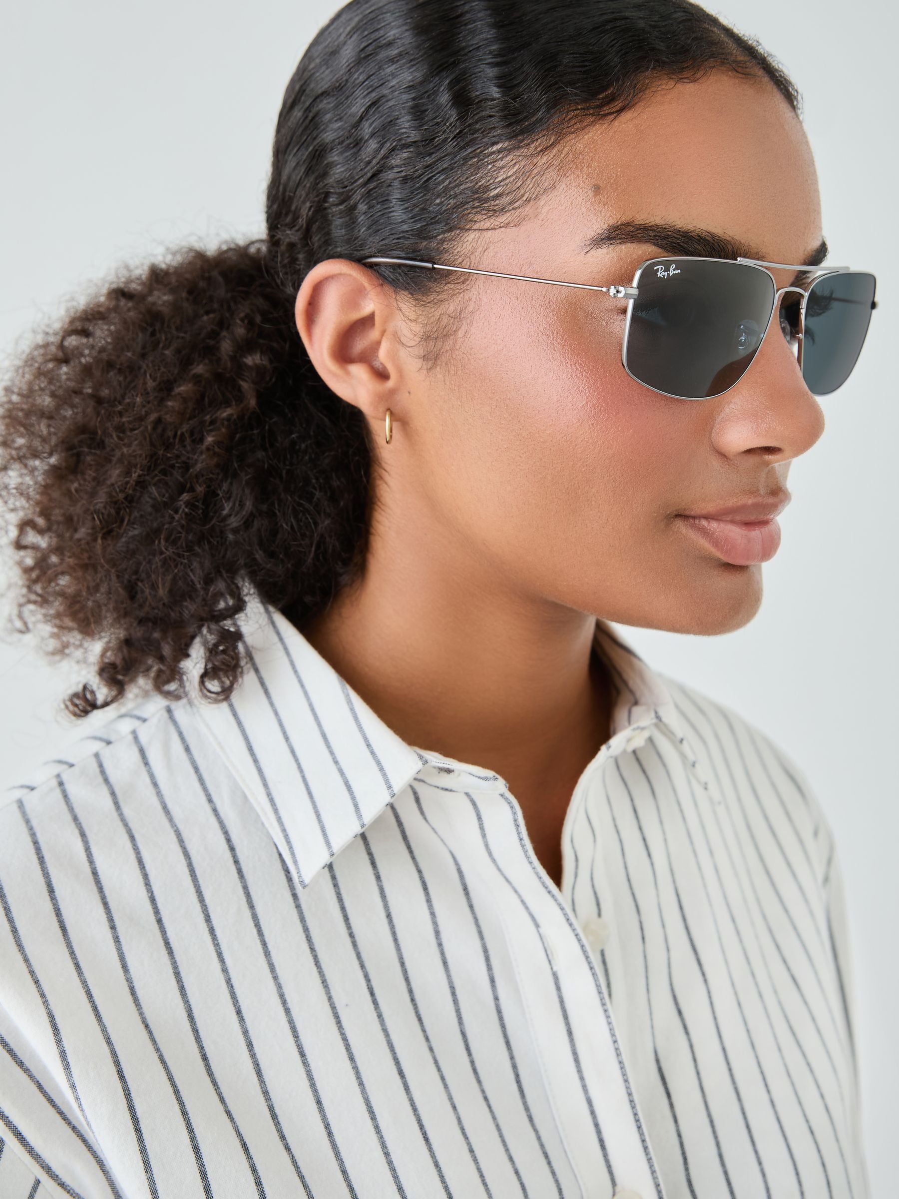 Ray-Ban Explorer 3 square grey sunglasses blue lenses - British product