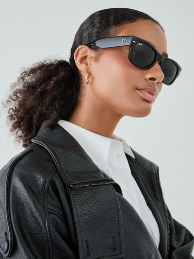 Next Ray-Ban Black Mega Wayfarer Square Sunglasses- Buy online at McGrocer