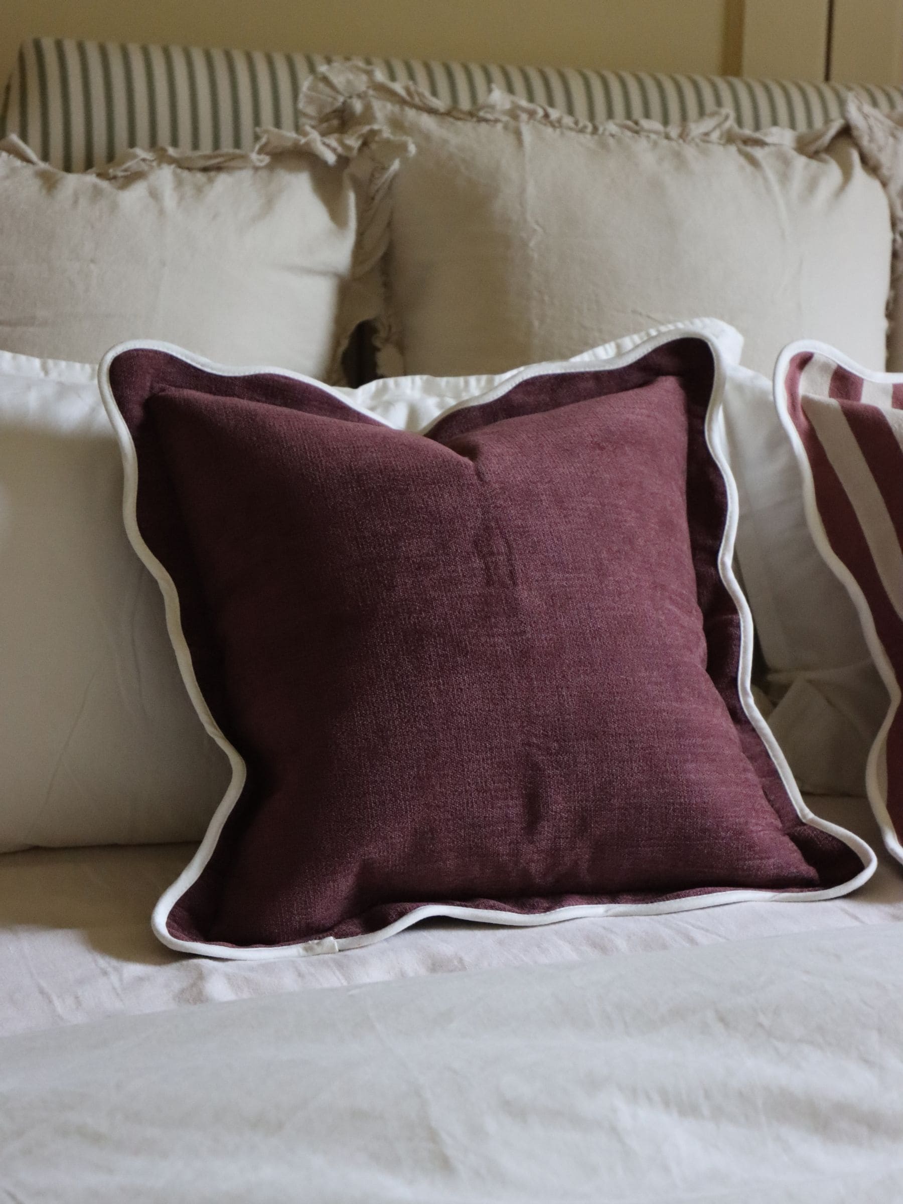 Ellenvale Interiors Chocolate Brown Chloe Scallop Cushion Cover 45 x 45cm