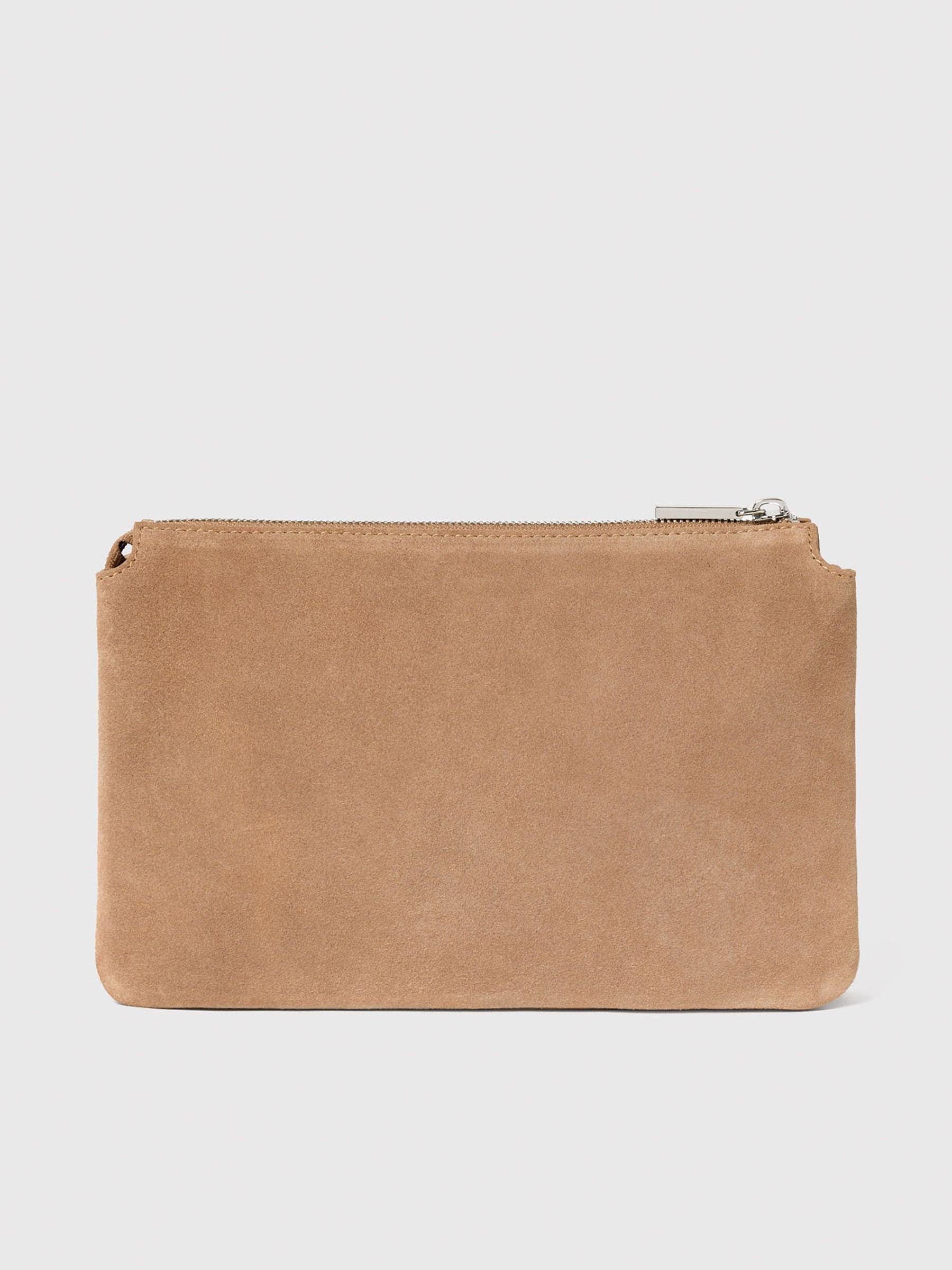 Whistles nude suede Elita pouch clutch (British brand)
