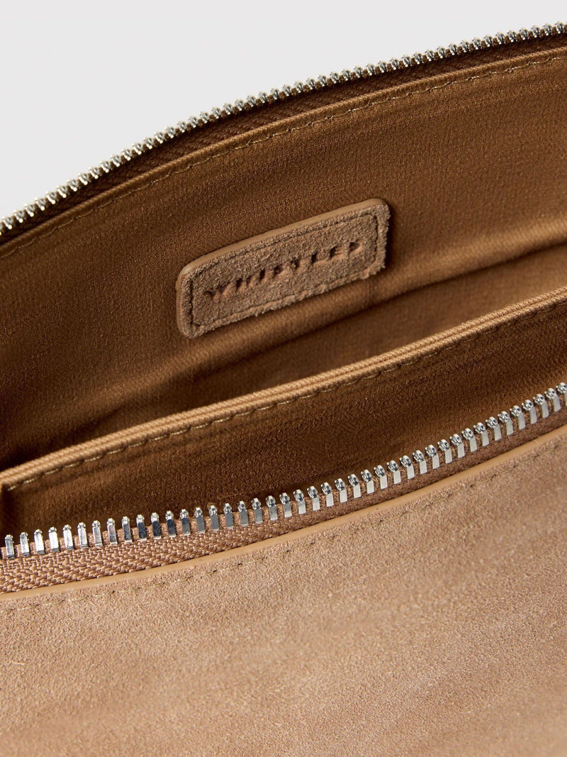 Whistles nude suede Elita pouch clutch (British brand)