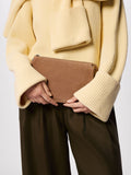 Whistles nude suede Elita pouch clutch (British brand)