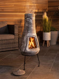 Charles Bentley medium Barcelona clay chiminea 87cm, imported from the UK