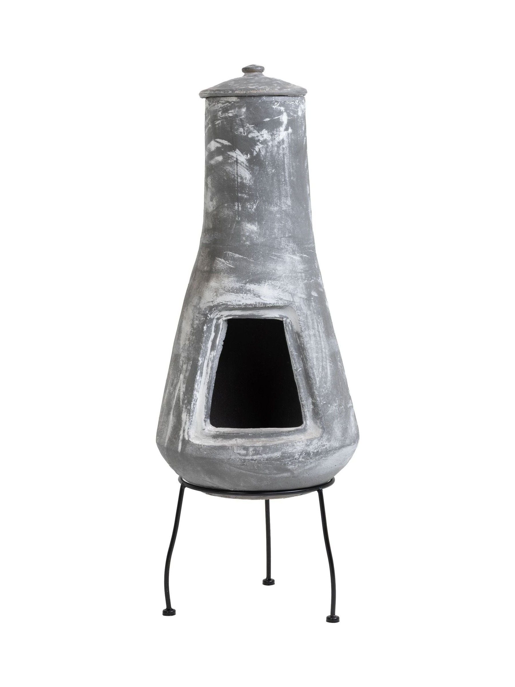 Charles Bentley medium Barcelona clay chiminea 87cm, imported from the UK