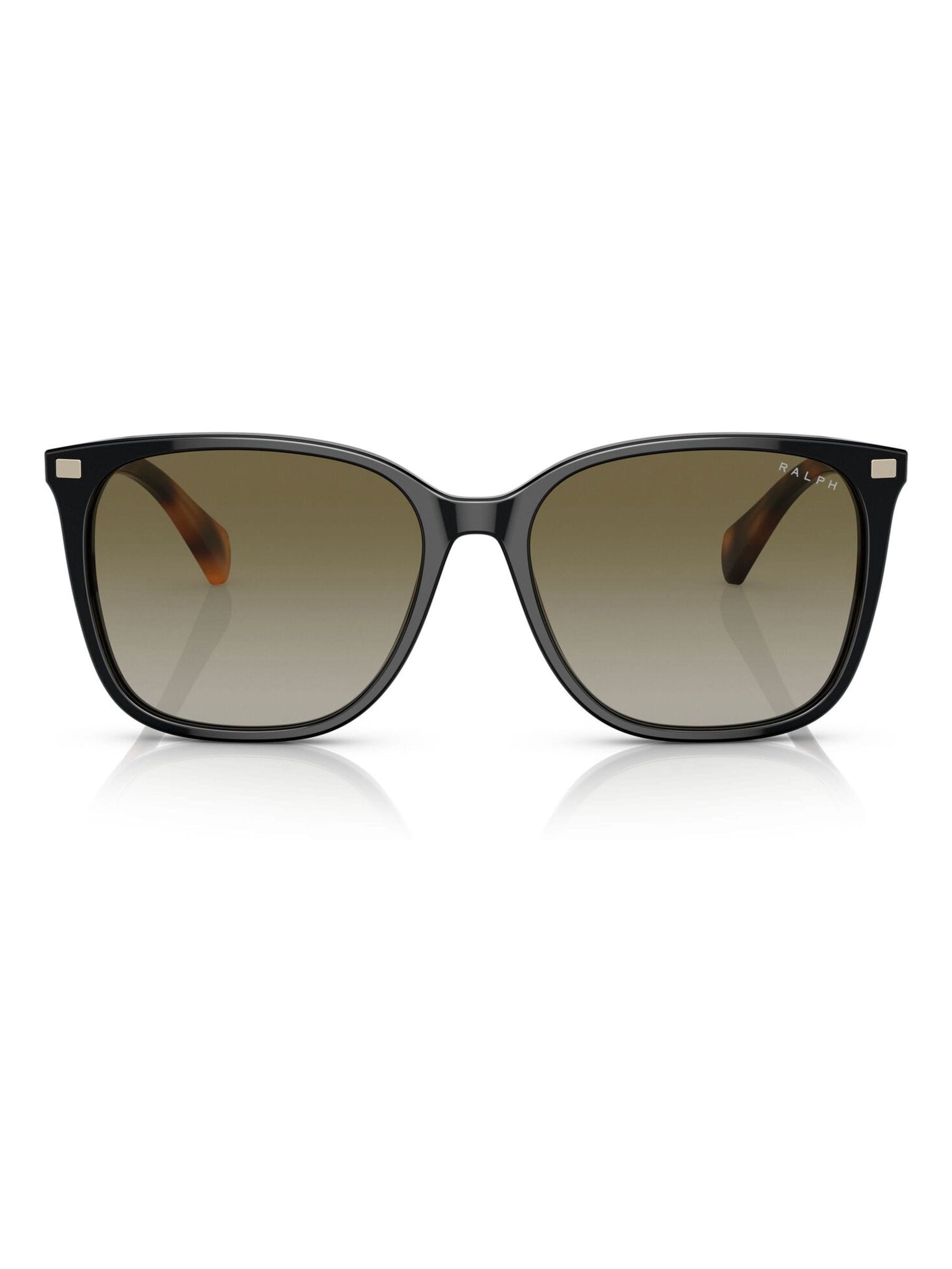 Ralph by Ralph Lauren black square sunglasses gradient green lenses, UK version