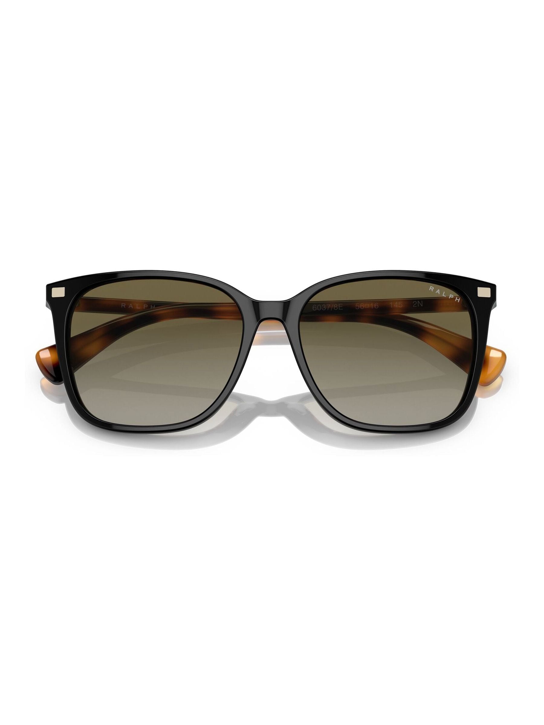 Ralph by Ralph Lauren black square sunglasses gradient green lenses, UK version