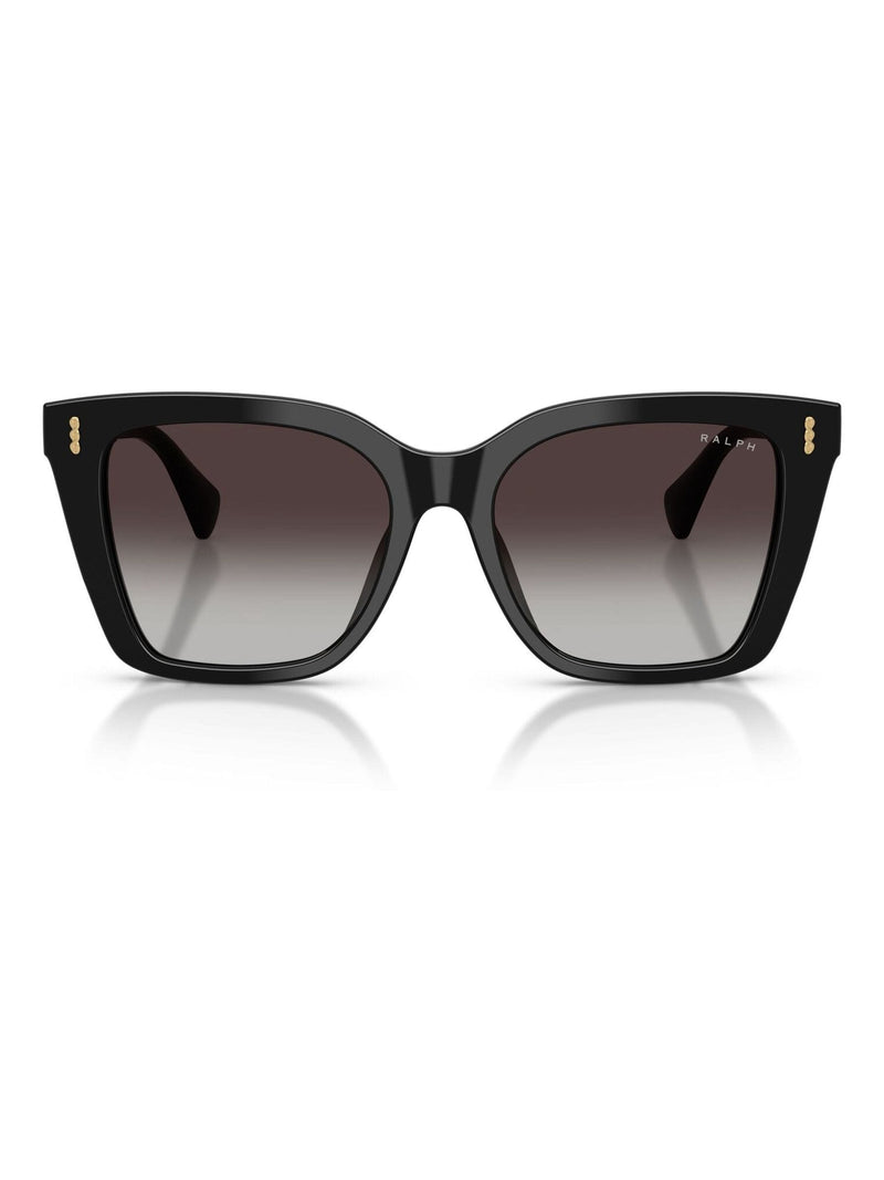 Ralph Lauren black square sunglasses polished acetate grey gradient lenses (British brand)