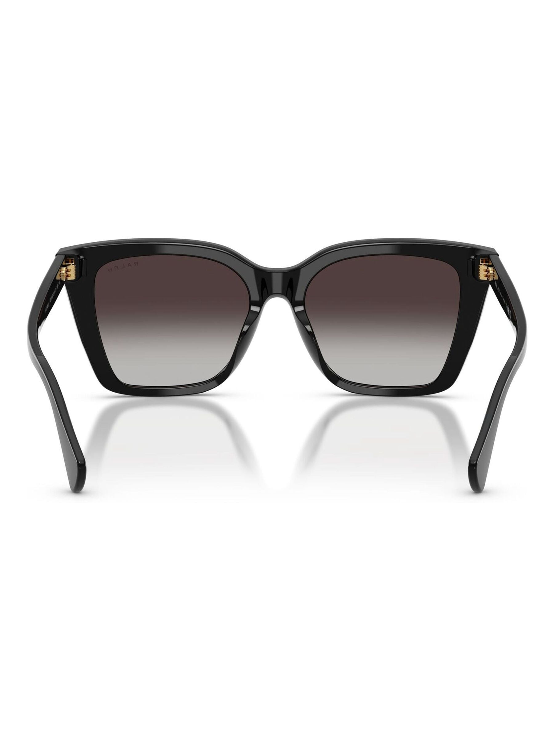 Ralph Lauren black square sunglasses polished acetate grey gradient lenses (British brand)