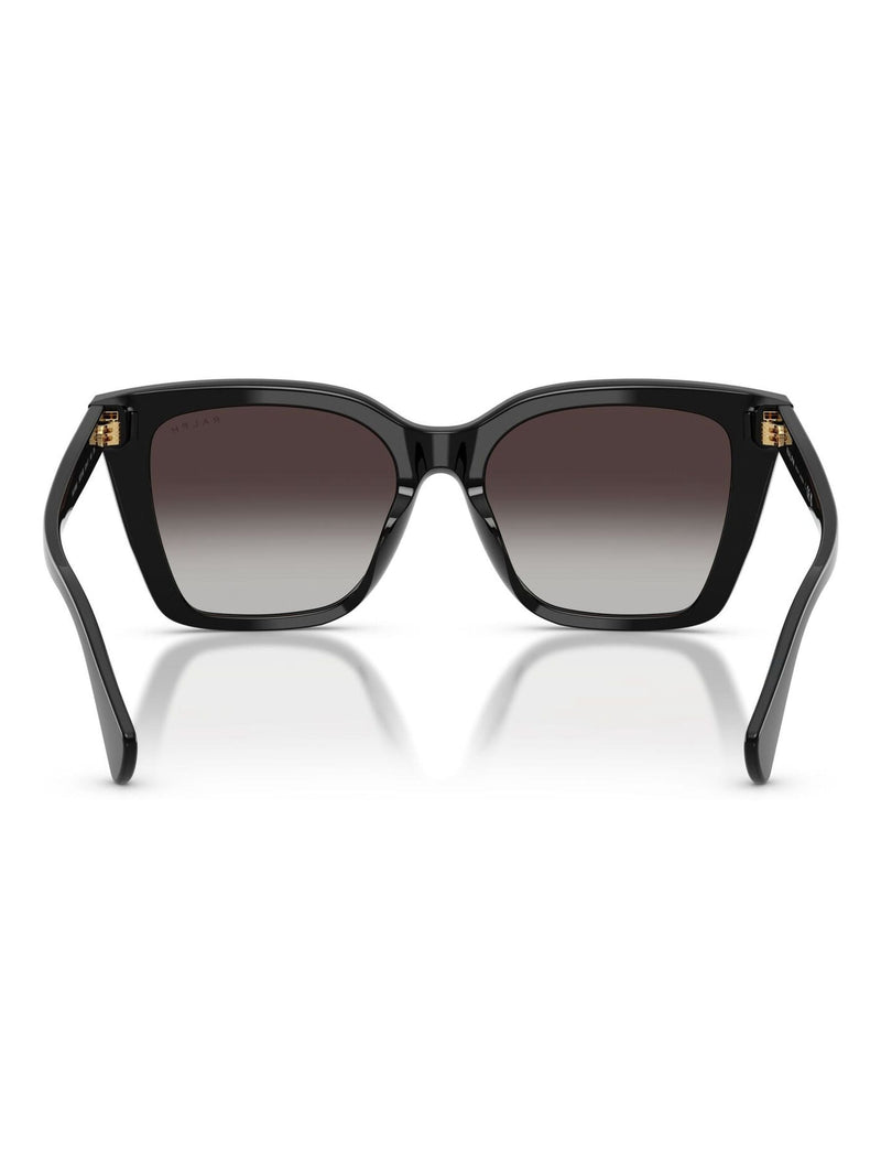 Ralph Lauren black square sunglasses polished acetate grey gradient lenses (British brand)