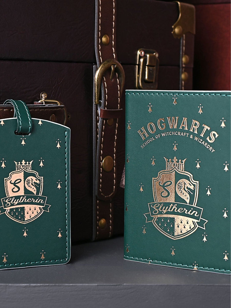 Harry Potter Slytherin passport holder and luggage tag set, imported from the UK