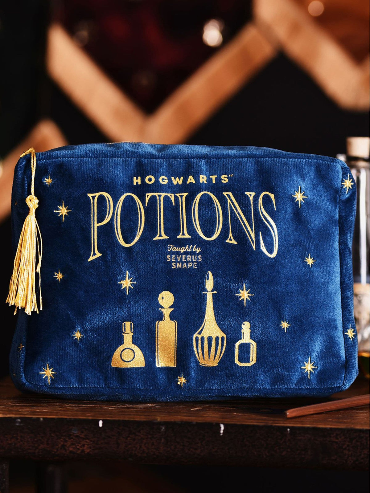 Harry Potter blue velvet Potions wash bag, imported from the UK