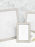 Widdop cream faux shagreen metal plated photo frame (British brand)