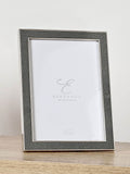 Widdop grey metal plated faux shagreen photo frame 5x7 (British brand)