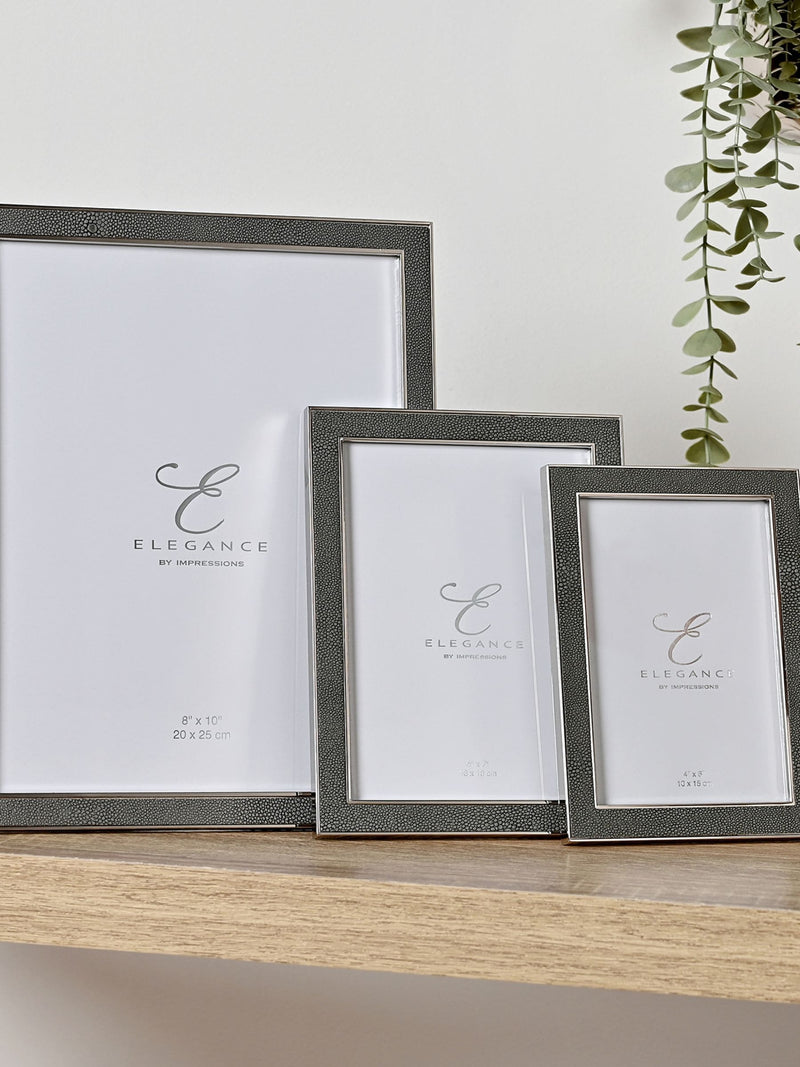 Widdop grey faux shagreen frame 8x10, imported from the UK