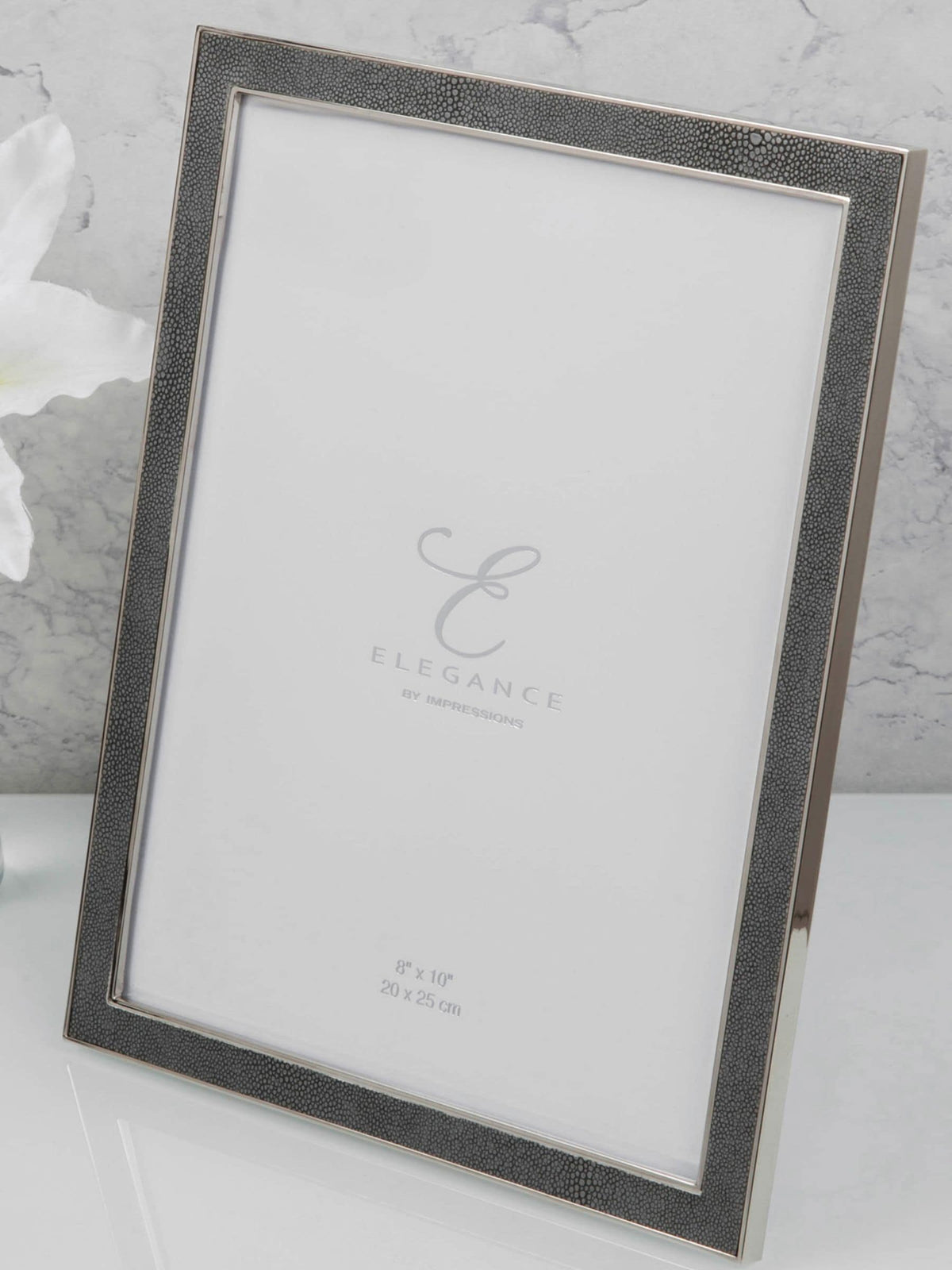 Widdop grey faux shagreen frame 8x10, imported from the UK