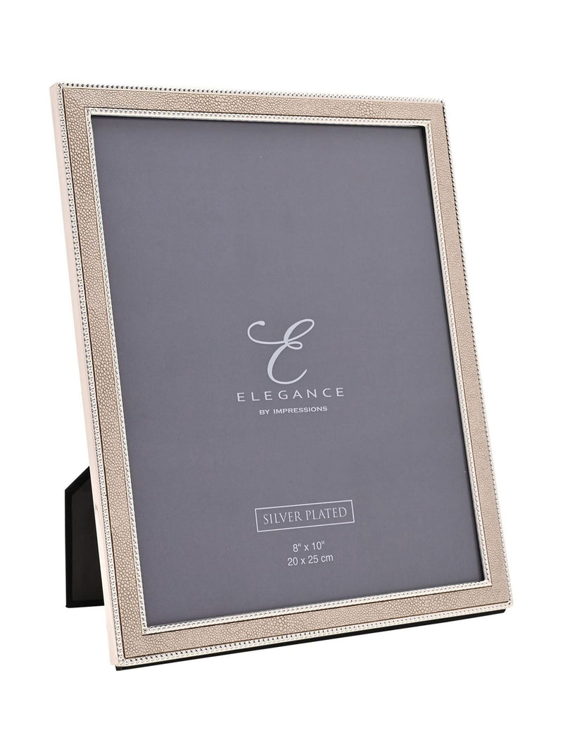 Widdop silver faux shagreen photo frame 8x10, imported from the UK