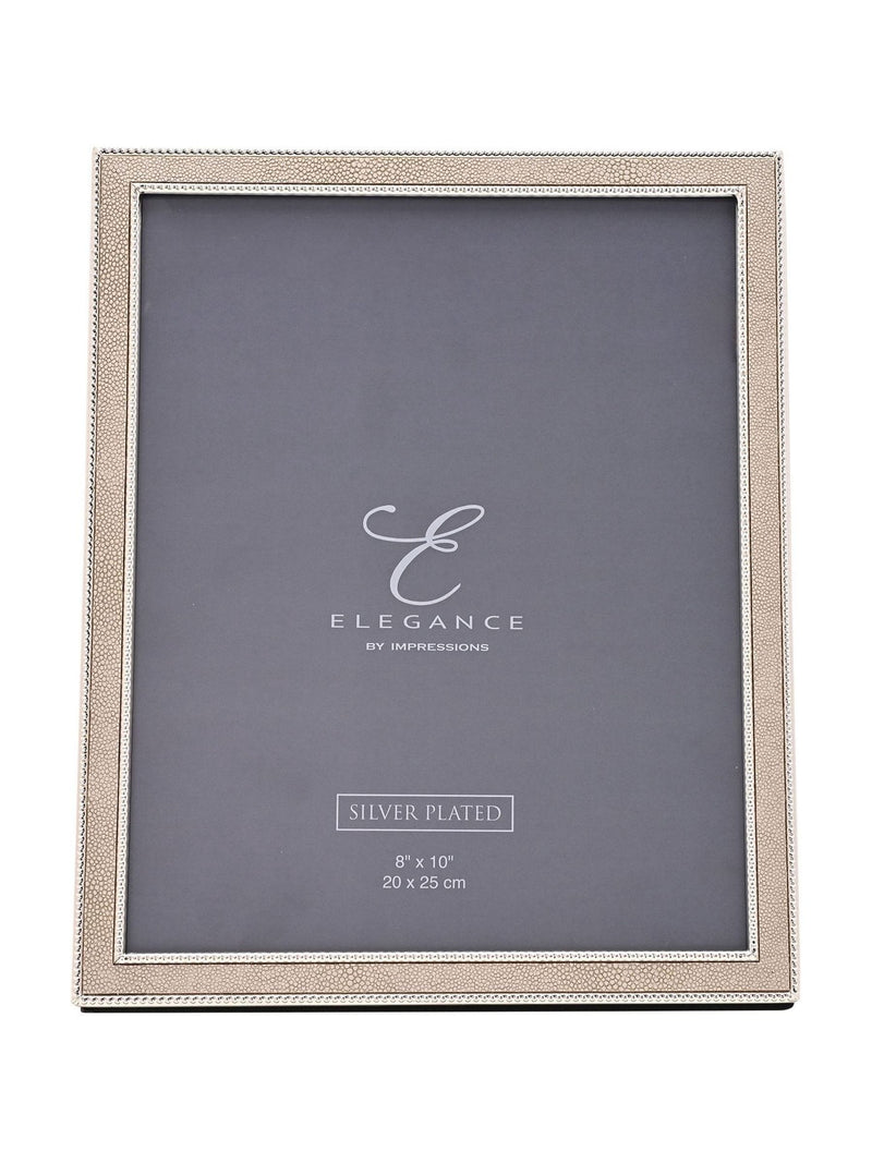 Widdop silver faux shagreen photo frame 8x10, imported from the UK