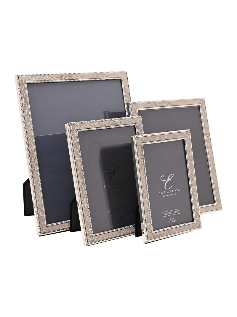 Widdop silver faux shagreen photo frame 8x10, imported from the UK