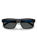 Emporio Armani rectangle sunglasses matte black dark grey lenses, imported from the UK