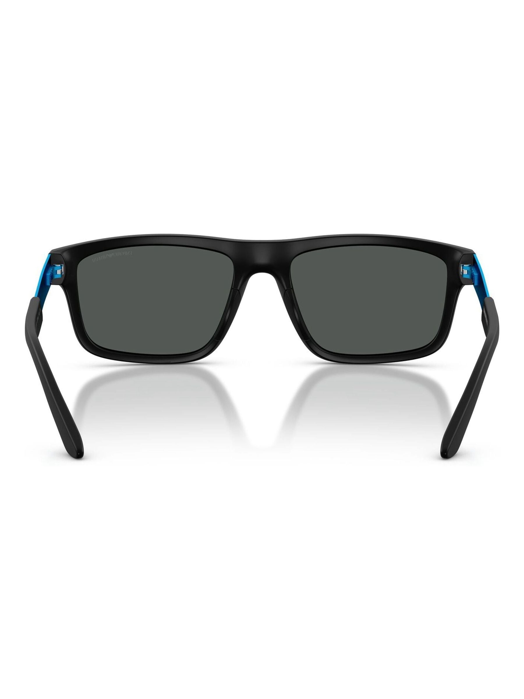 Emporio Armani rectangle sunglasses matte black dark grey lenses, imported from the UK
