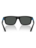 Emporio Armani rectangle sunglasses matte black dark grey lenses, imported from the UK