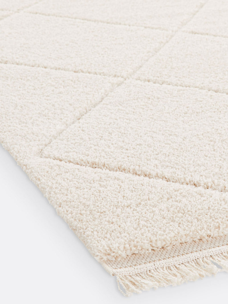 La Redoute Intérieurs ecru fringed berber-style rug - British product