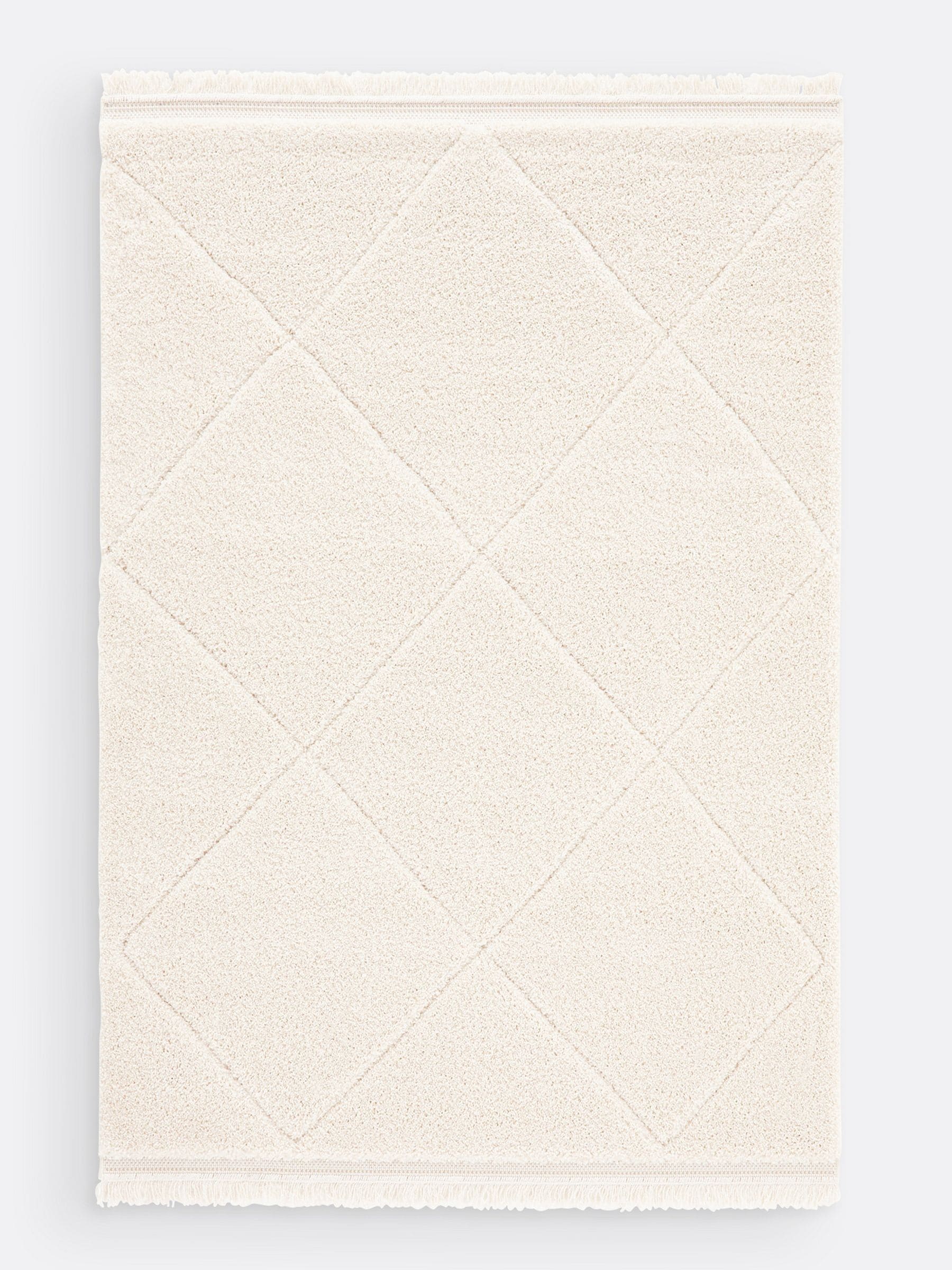 La Redoute Intérieurs ecru fringed berber-style rug - British product