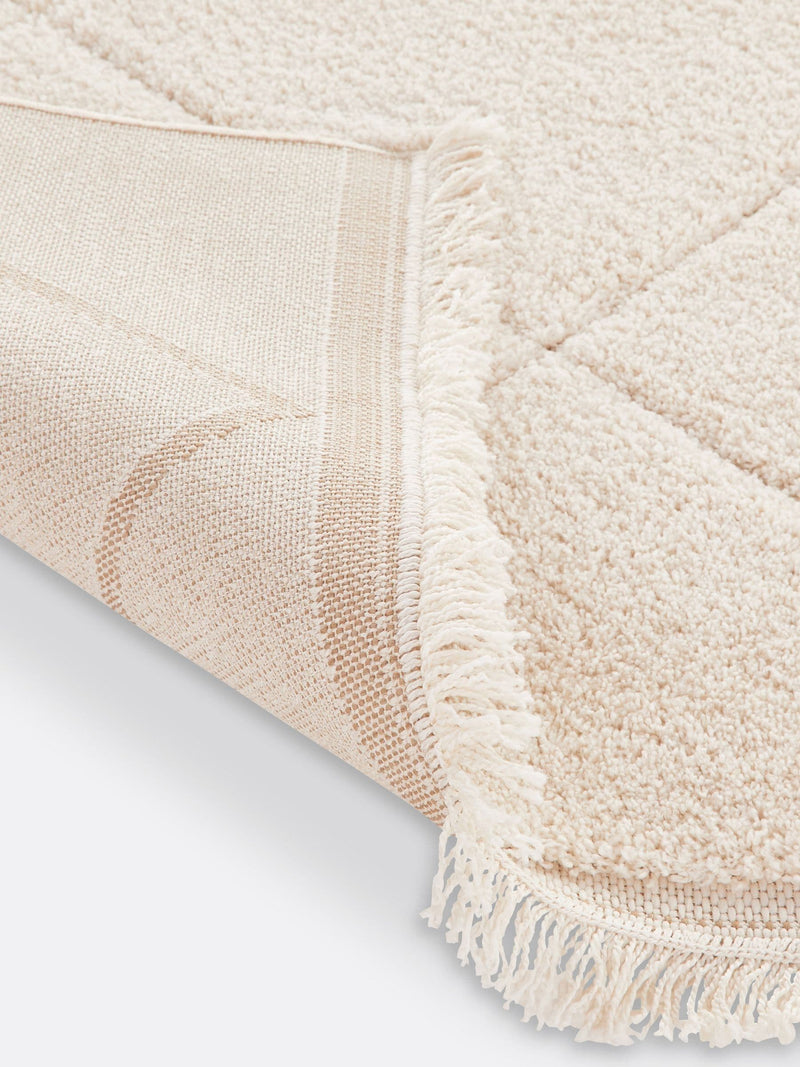 La Redoute Intérieurs ecru fringed berber-style rug - British product