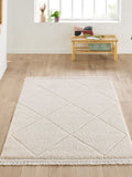 La Redoute Intérieurs ecru fringed berber-style rug - British product