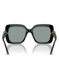 Swarovski black square sunglasses with dark grey lenses, UK version