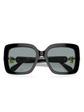 Swarovski black square sunglasses with dark grey lenses, UK version
