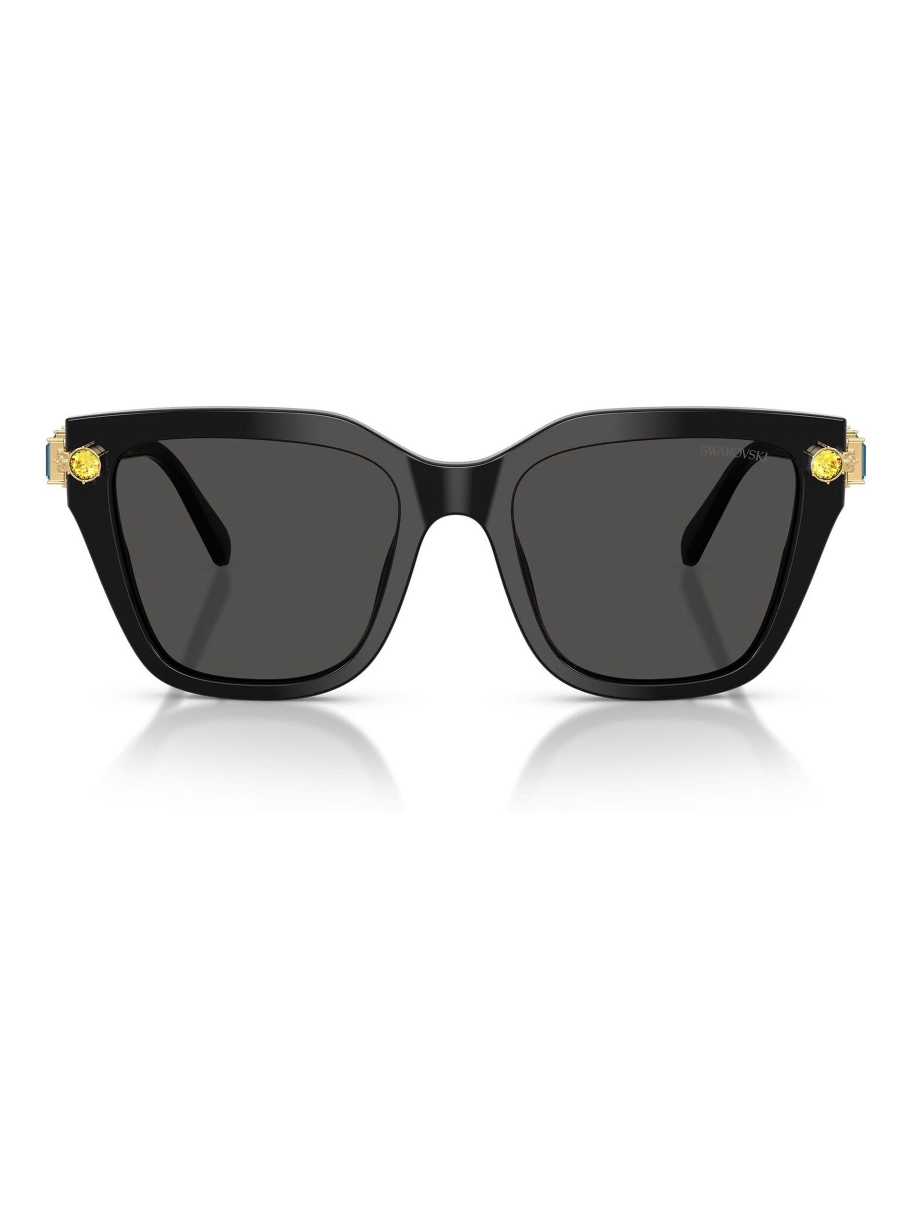 Swarovski black irregular acetate sunglasses (British brand)