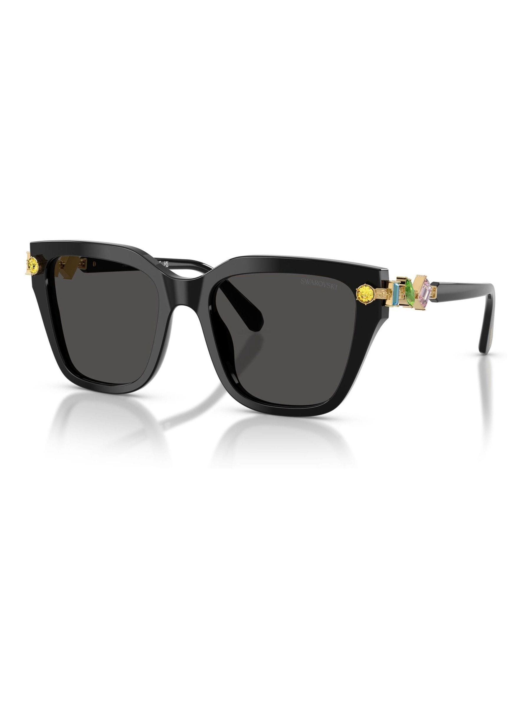 Swarovski black irregular acetate sunglasses (British brand)