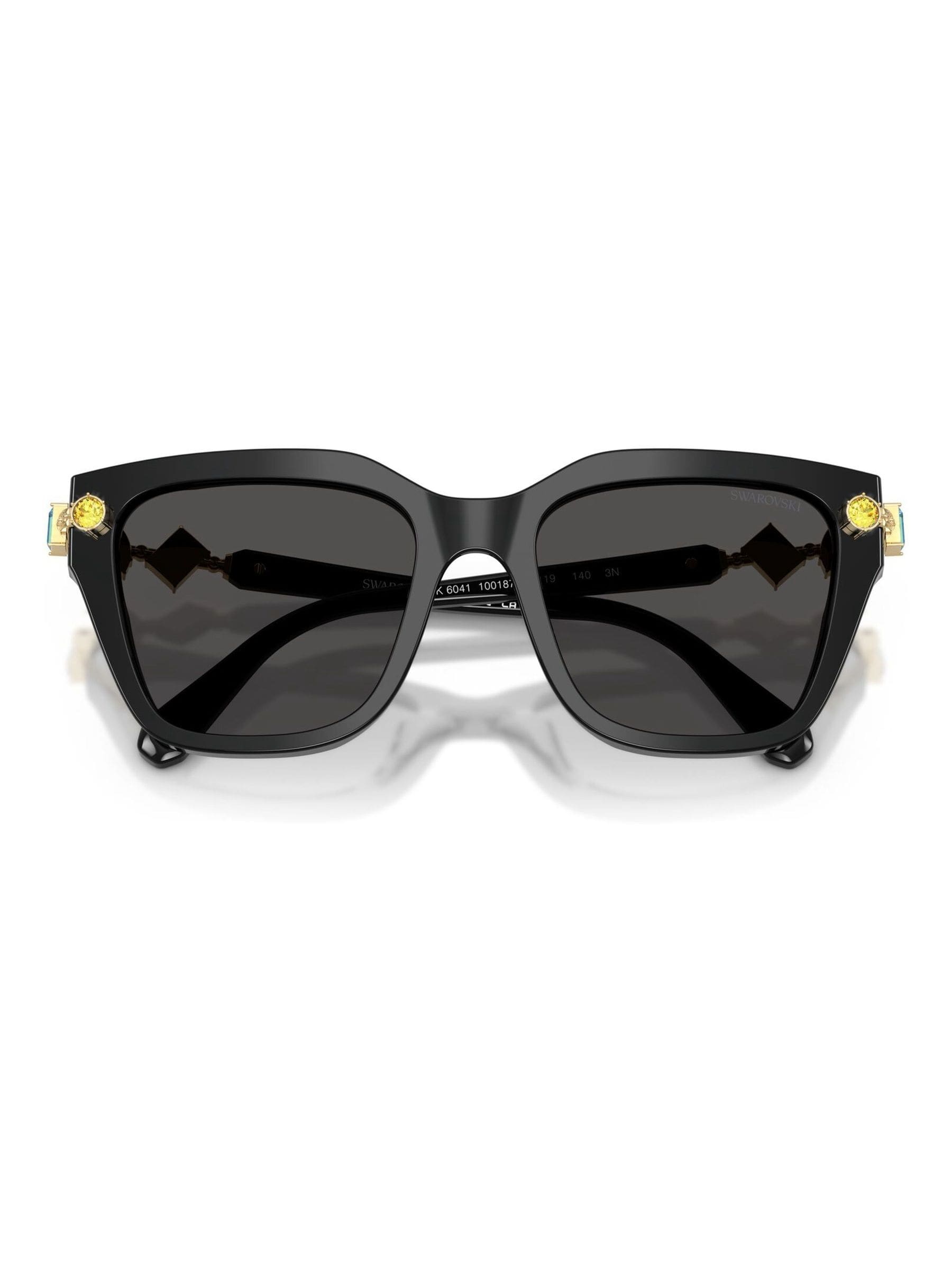 Swarovski black irregular acetate sunglasses (British brand)