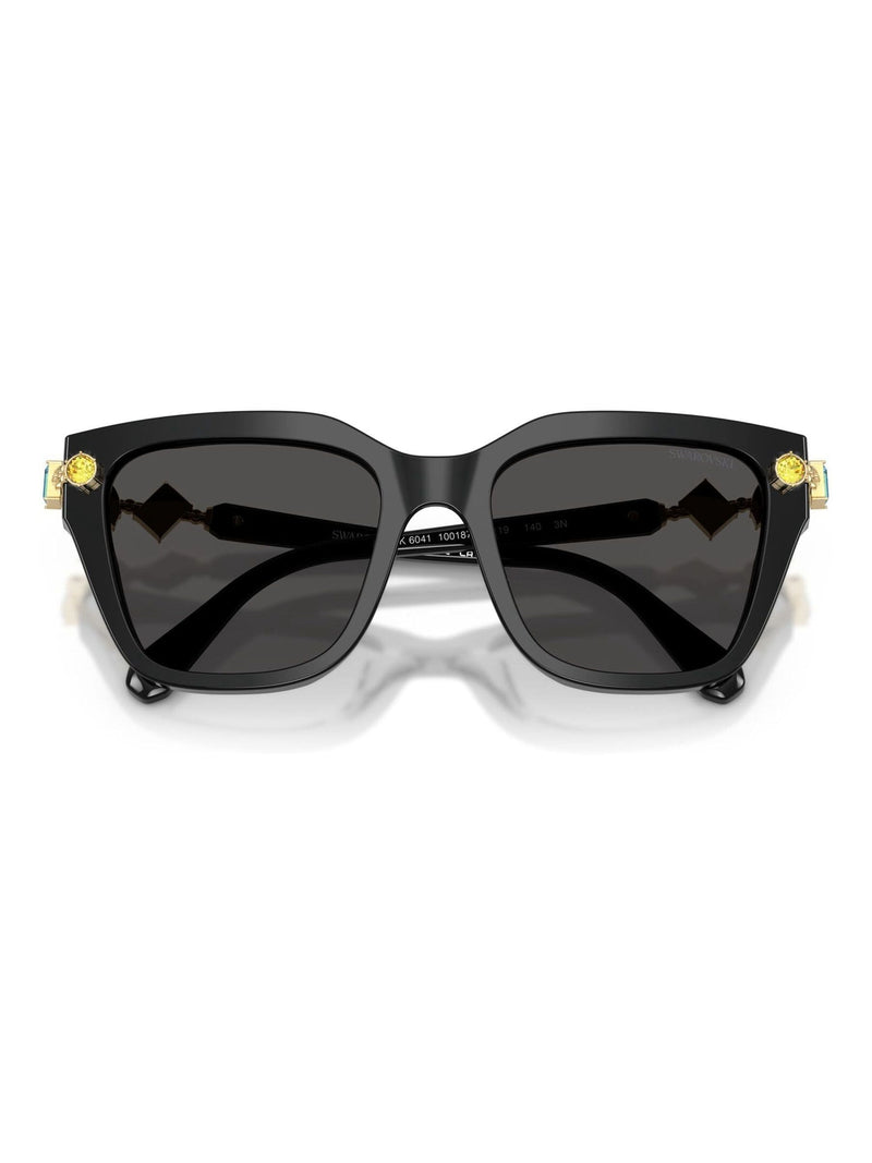 Swarovski black irregular acetate sunglasses (British brand)