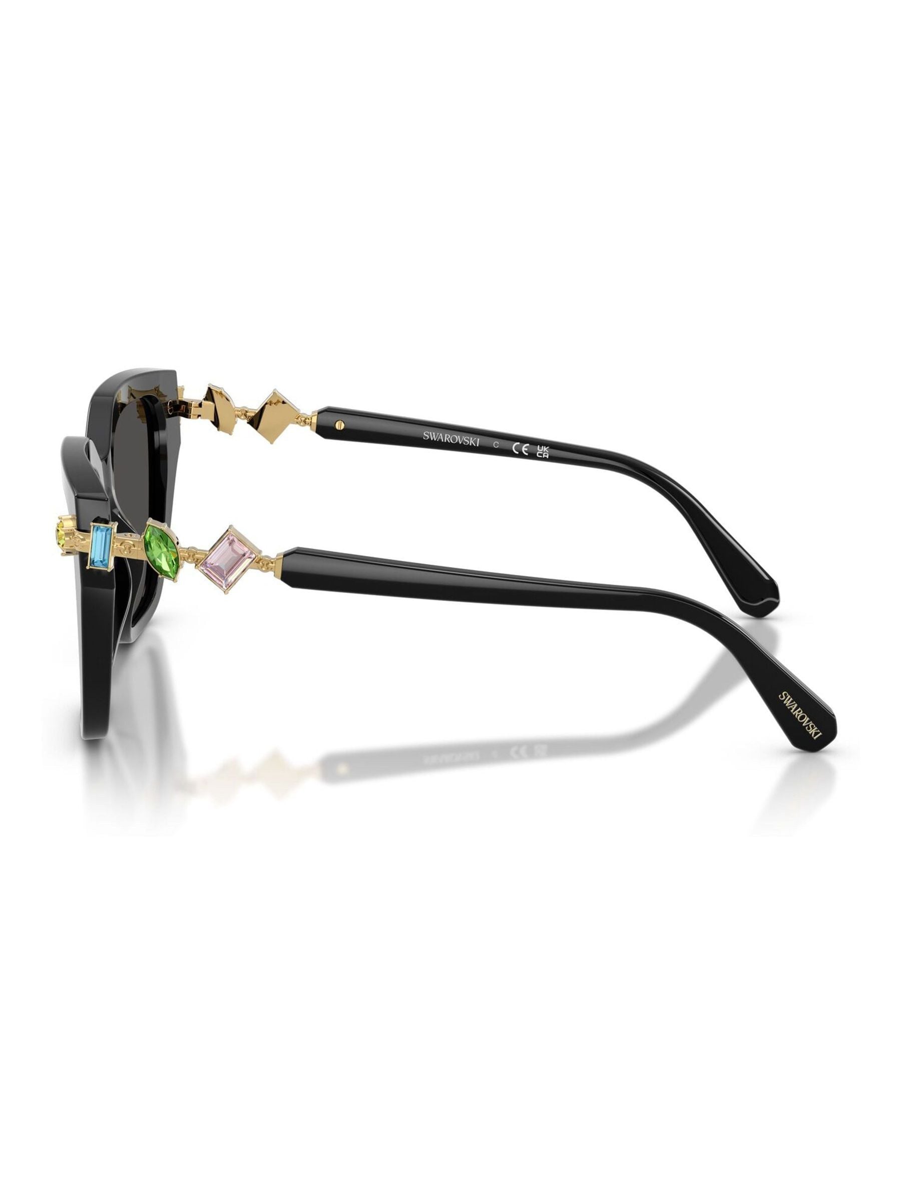 Swarovski black irregular acetate sunglasses (British brand)