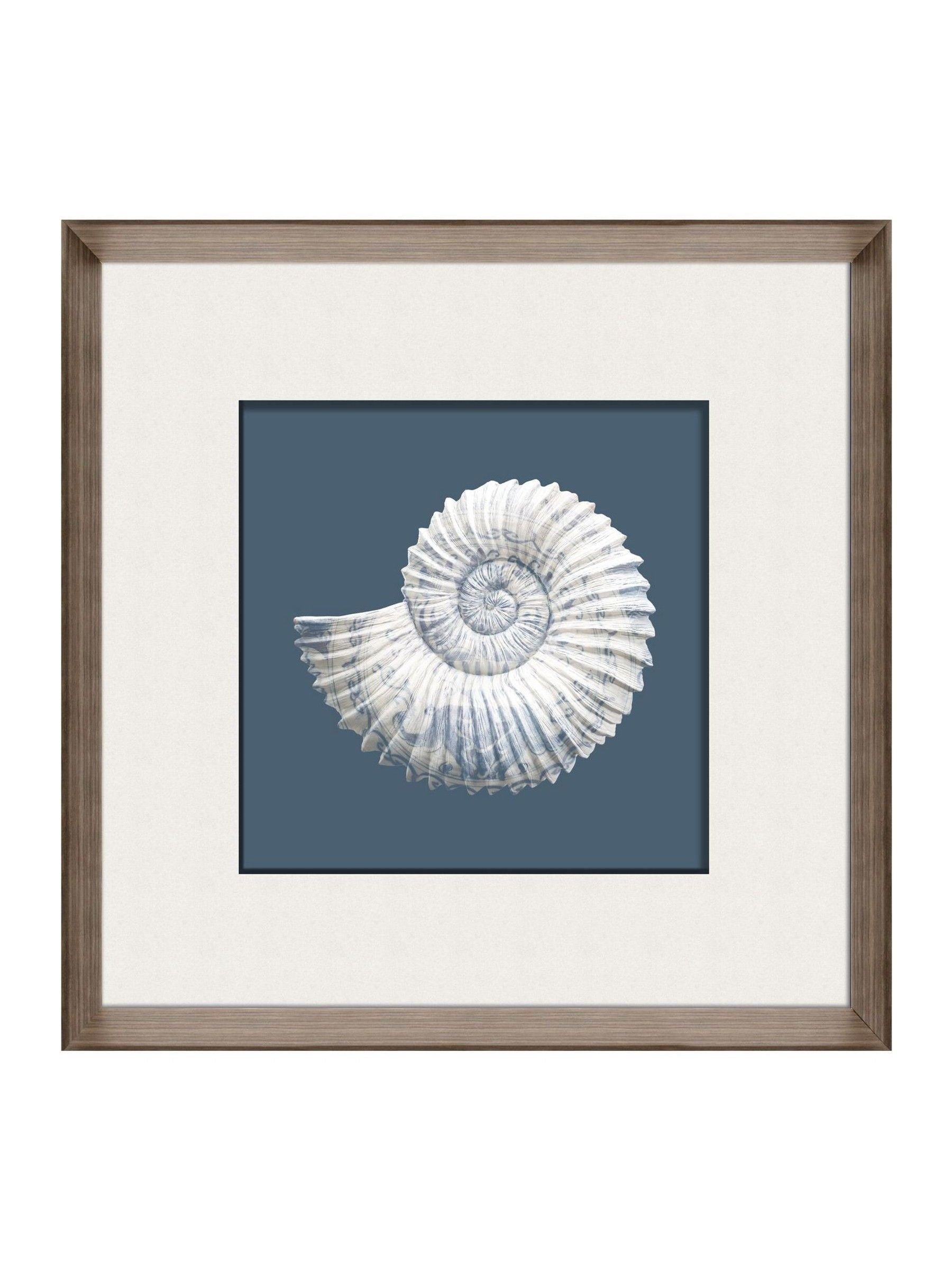 Brookpace blue white porcelain nautilus shell wall art 56cm - British product
