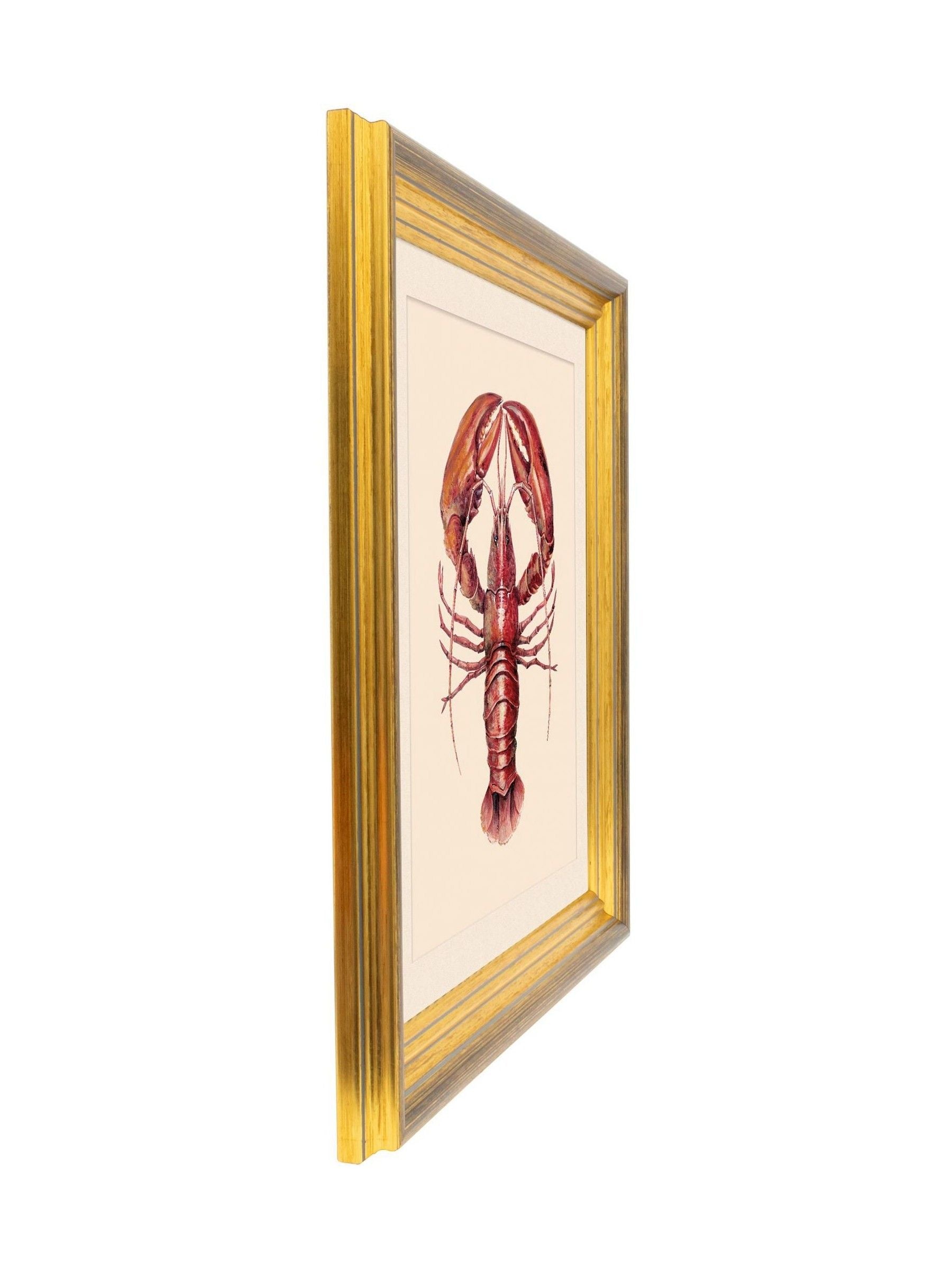 Brookpace Lascelles lobster wall art red gold frame 58cm (British brand)
