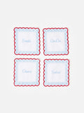 Oliver Bonas blue gingham cocktail napkins set of 4, UK version