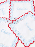 Oliver Bonas blue gingham cocktail napkins set of 4, UK version