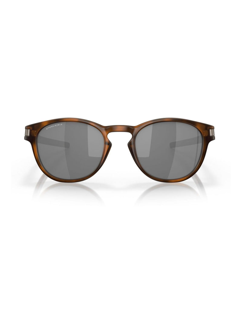 Oakley Latch Oval sunglasses brown tortoise Prizm Black, imported from the UK