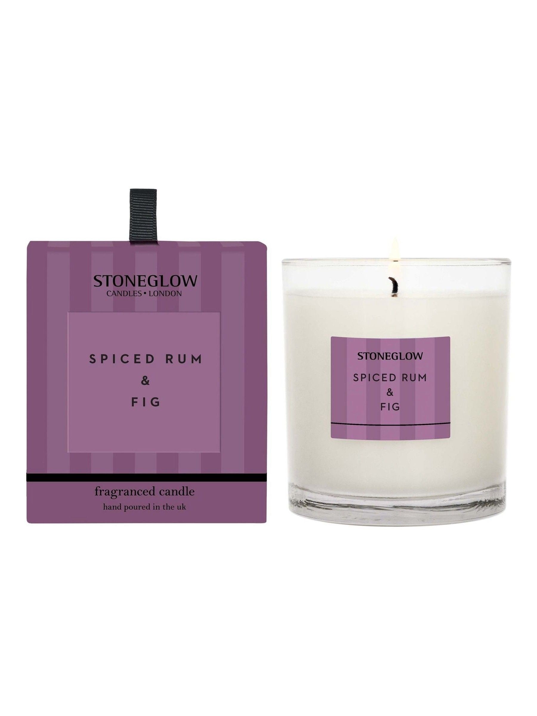 Stoneglow Spiced Rum and Fig scented candle 90x80mm - British product