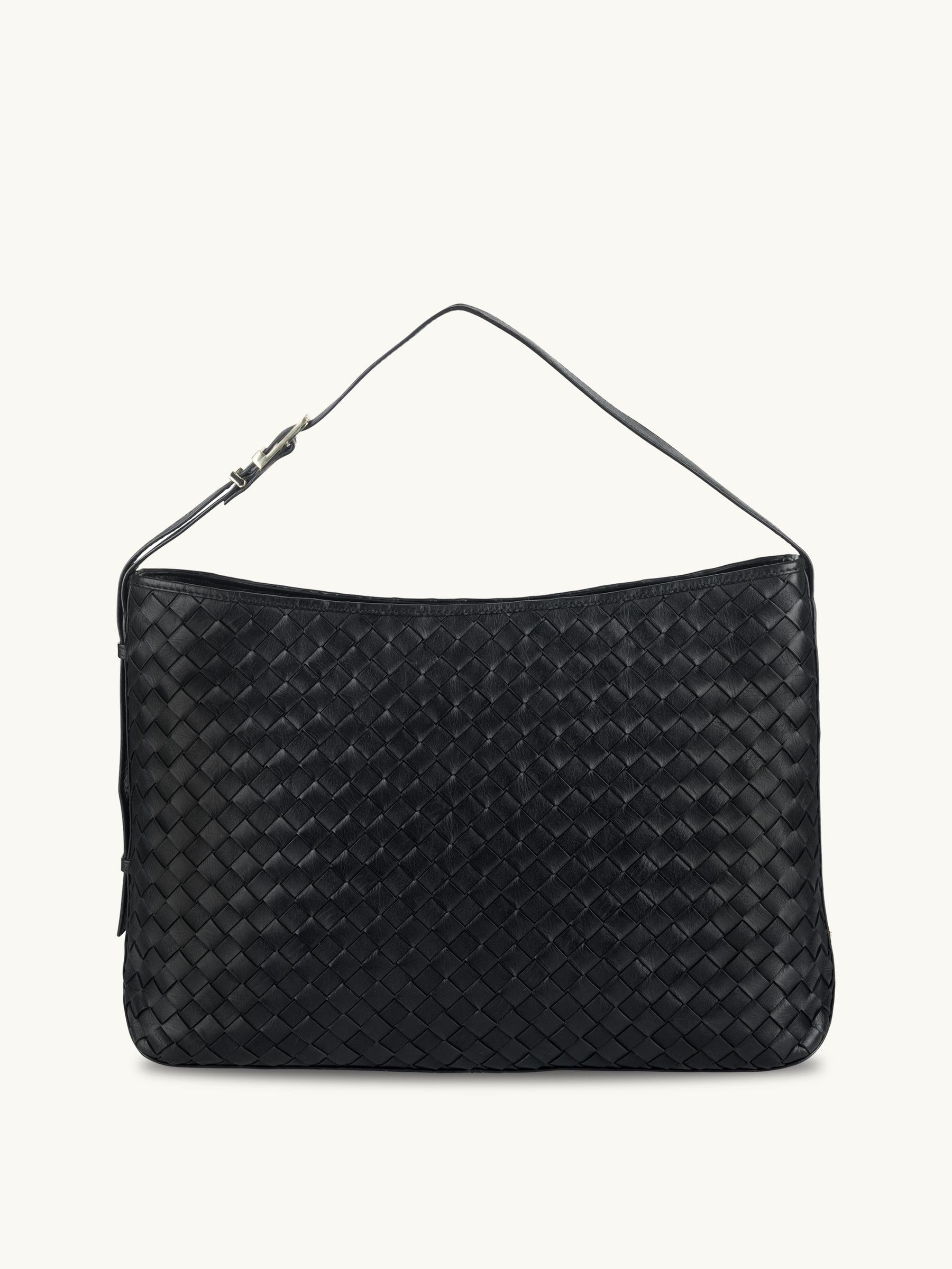 Apatchy black leather hobo bag, gold hardware, - British product