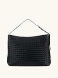 Apatchy black leather hobo bag, gold hardware, - British product
