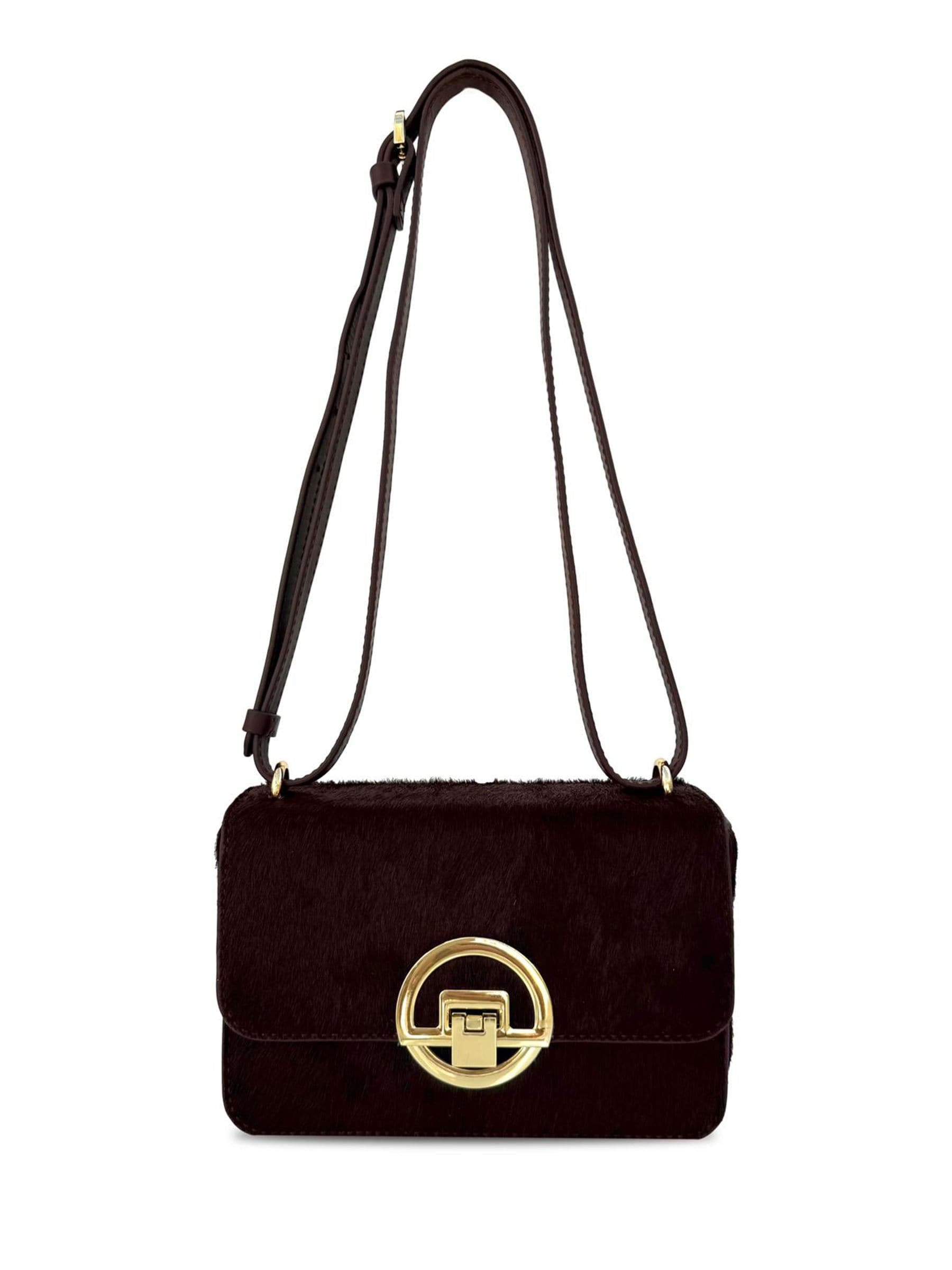 Apatchy Tilly dark hair-on leather bag burgundy (British brand)