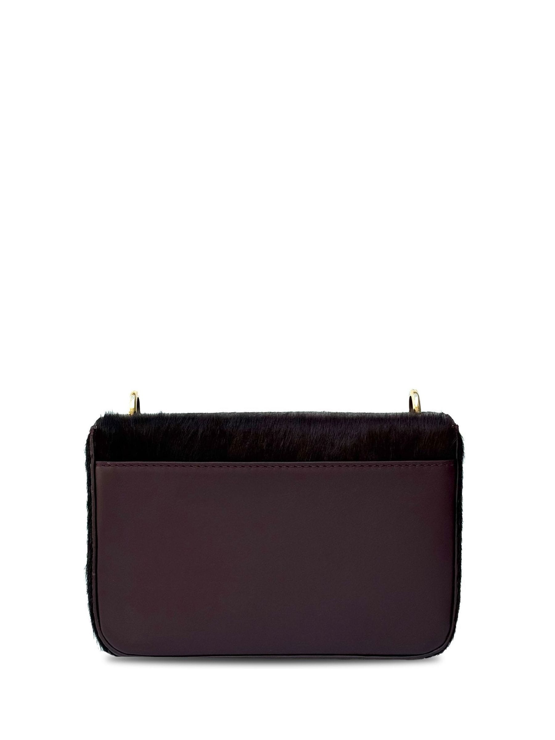 Apatchy Tilly dark hair-on leather bag burgundy (British brand)