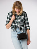 Conkca Cosima cross-body bag in black leather, imported from the UK